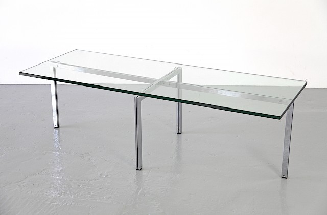 Mid Century Modern Glass Coffe Table / Couchtisch by Hans Kaufeld, 1957 - Made in Germany_Gallery