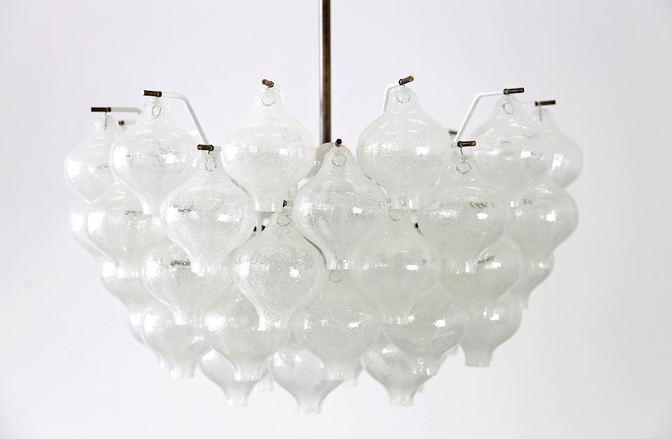 Mid Century Brass Tulipan Christal Chandelier by by J.T. Kalmar for Kalmar - Made in Austria_2