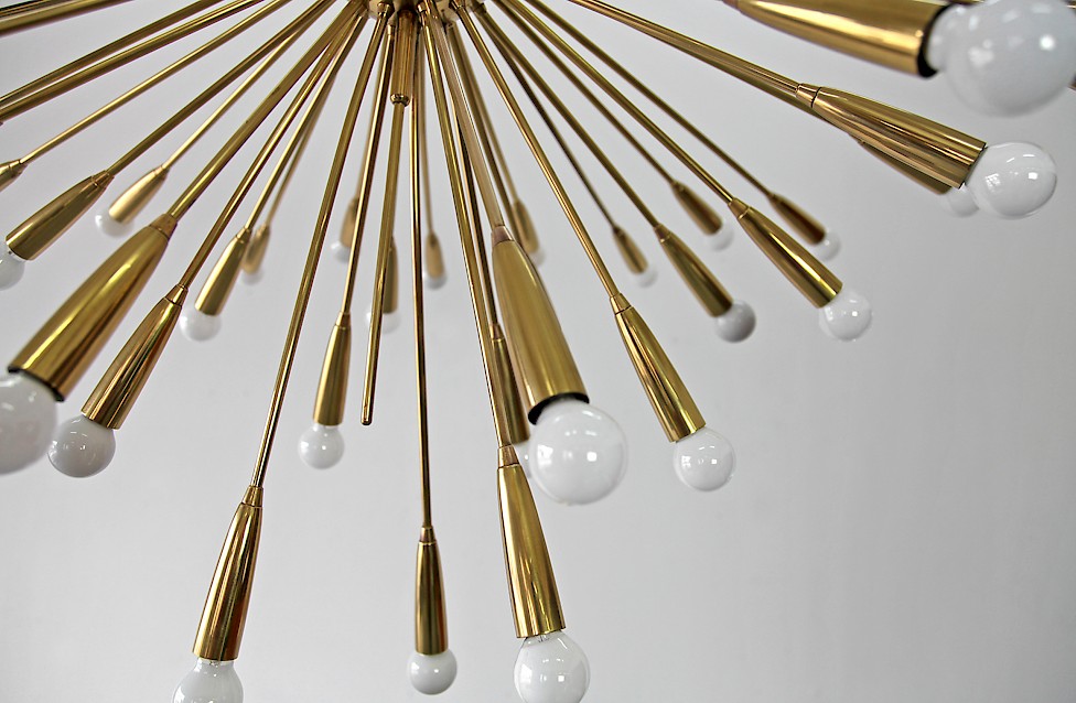 Mid Century Modern Brass Sputnik Chandelier from 1950s 50s - Made in Germany_1