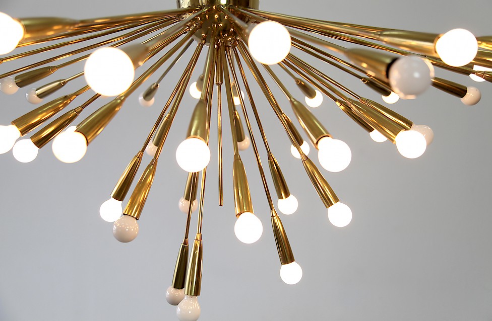 Mid Century Modern Brass Sputnik Chandelier from 1950s 50s - Made in Germany_3