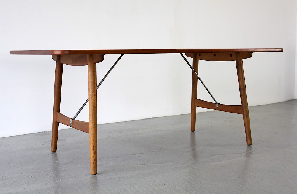 Teak and Oak Dining Table  "Hunting Table" Mod. 158 / Esstisch by Børge Mogensen for Søborg - Made in Denmark_9