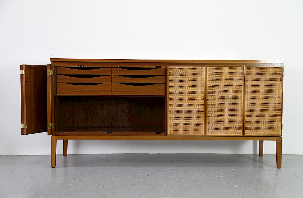 Design Classic Walnut and Wicker Sideboard by Paul McCobb produced by WK Directional - Made in Germany_6