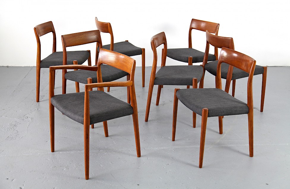 Set of eight Chairs by Niels O. Moeller Mod 77 and 57