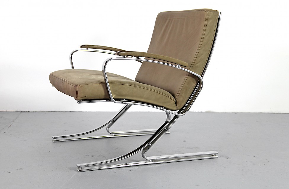 Leather Arm Chair "Berlin" by Meinhard von Gerkan for Walter Knoll, Germany