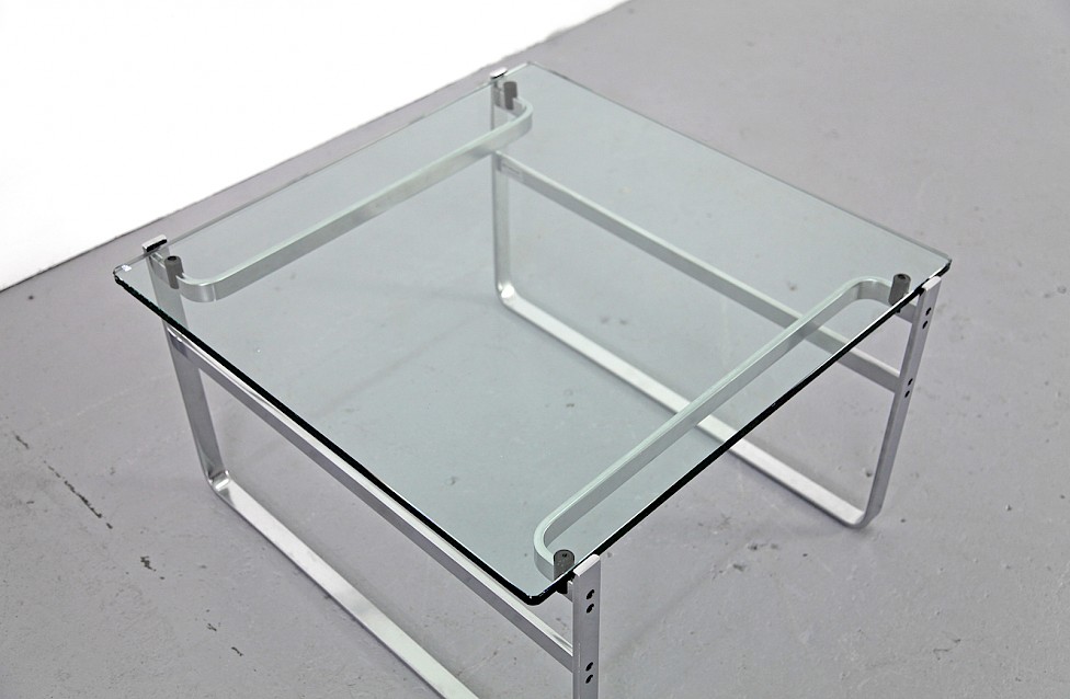 Side Coffee Table / Couchtisch Chrome and Glass Model Fabricius 710 by Preben Fabricius for Walter Knoll_3