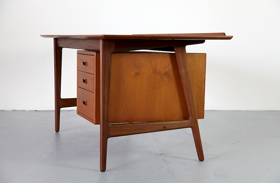 Danish Modern Teak Writing Desk / Schreibtisch by Arne Vodder for Sibast - Made in Denmark_7