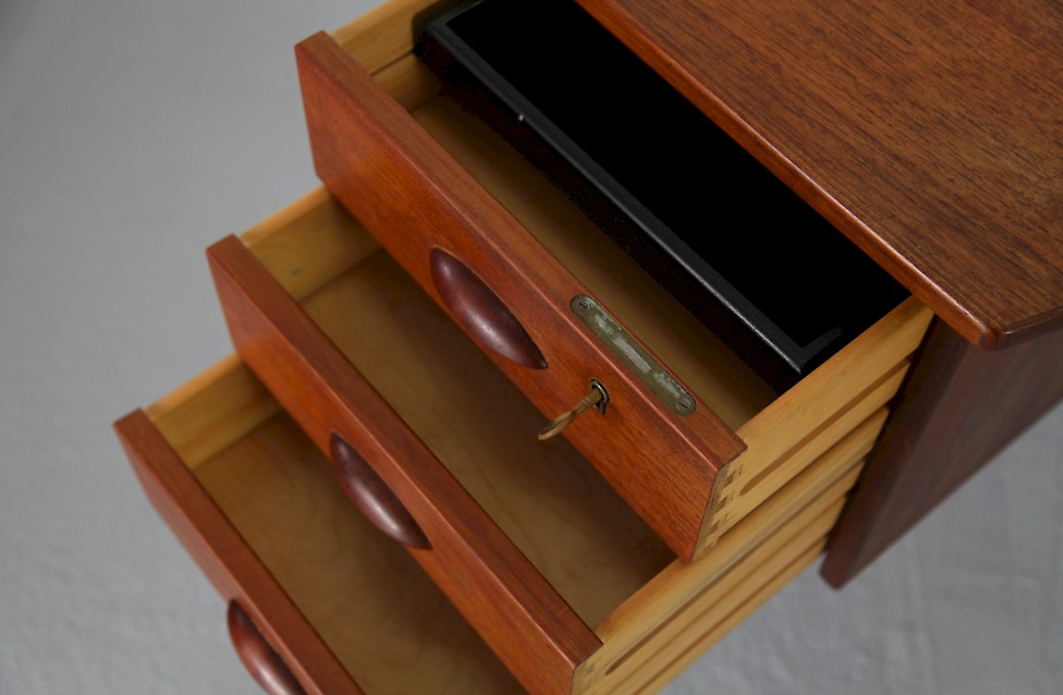 Danish Modern Freestanding Teak Writing Desk by Peter Løvig - Made in Denmark_8