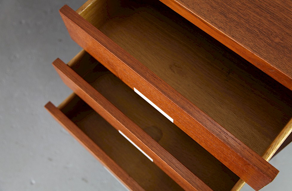 Danish Modern Teak and Steel Writing Desk / Schreibtisch by Kai Kristiansen for FM Mobler - Made in Denmark_8