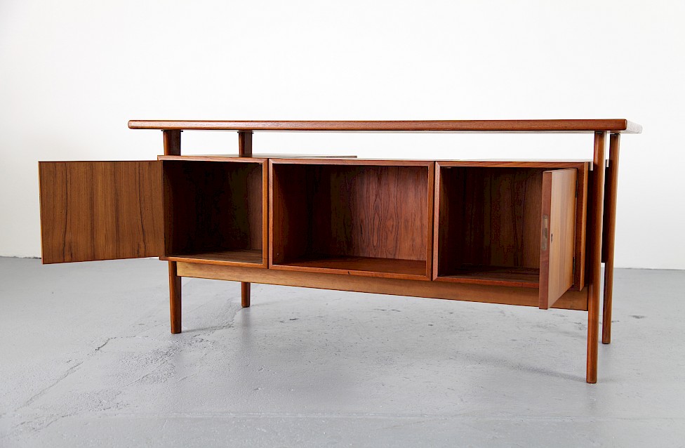 Danish Modern Teak Writing Desk by Kai Kristiansen for Feldballes Mobelfabrik 1958 - Made in Denmark_11