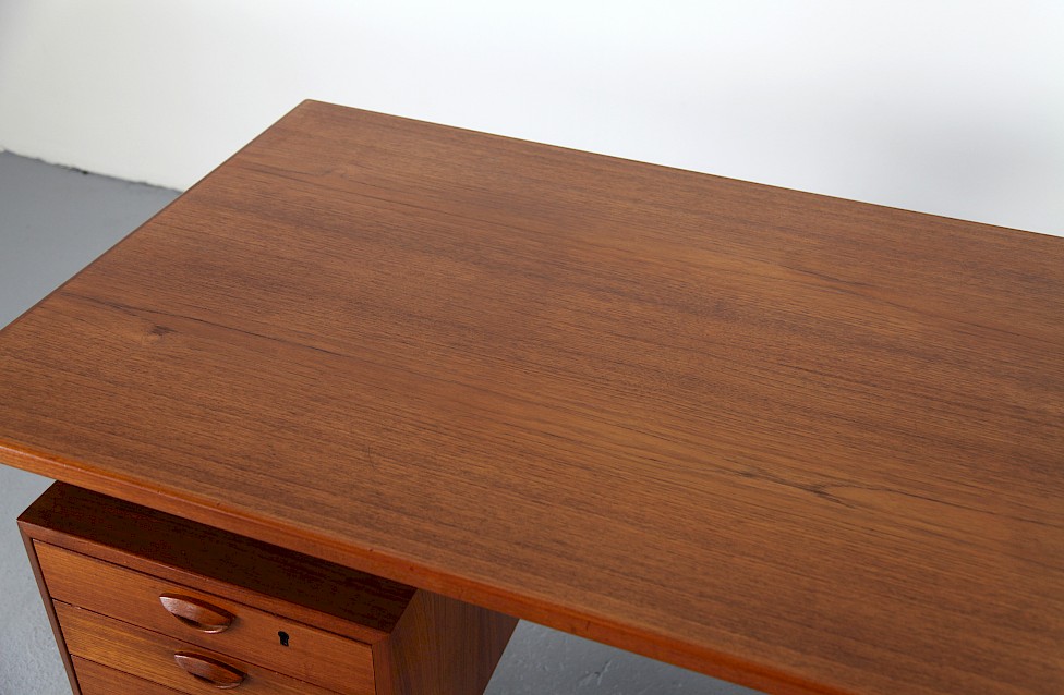 Danish Modern Teak Writing Desk by Kai Kristiansen for Feldballes Mobelfabrik 1958 - Made in Denmark_2