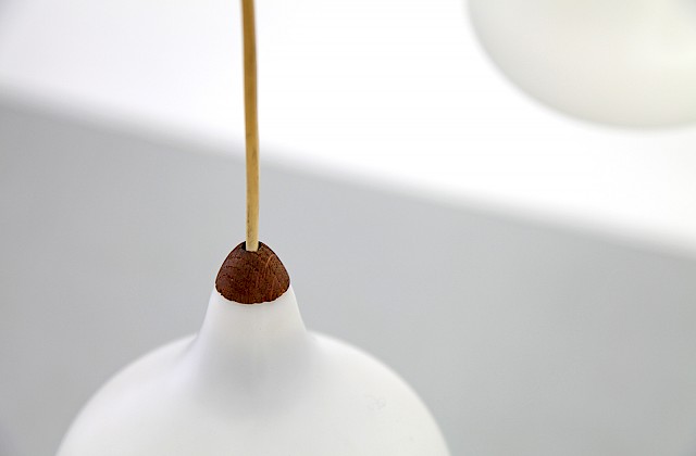 Danish Modern Teak and Glass Ceiling Lamp by Östen Kristiansson for Luxus - Made in Denmark_Gallery