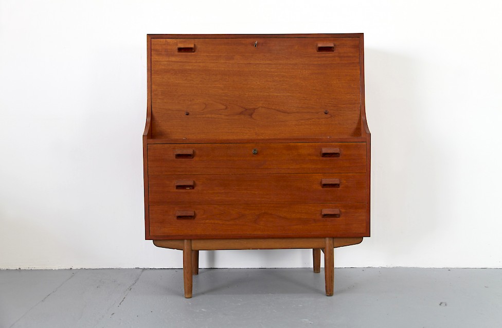 Danish Modern Teak Secretary by Børge Møgensen for Søborg Møbelfabrik - Made in Denmark_1