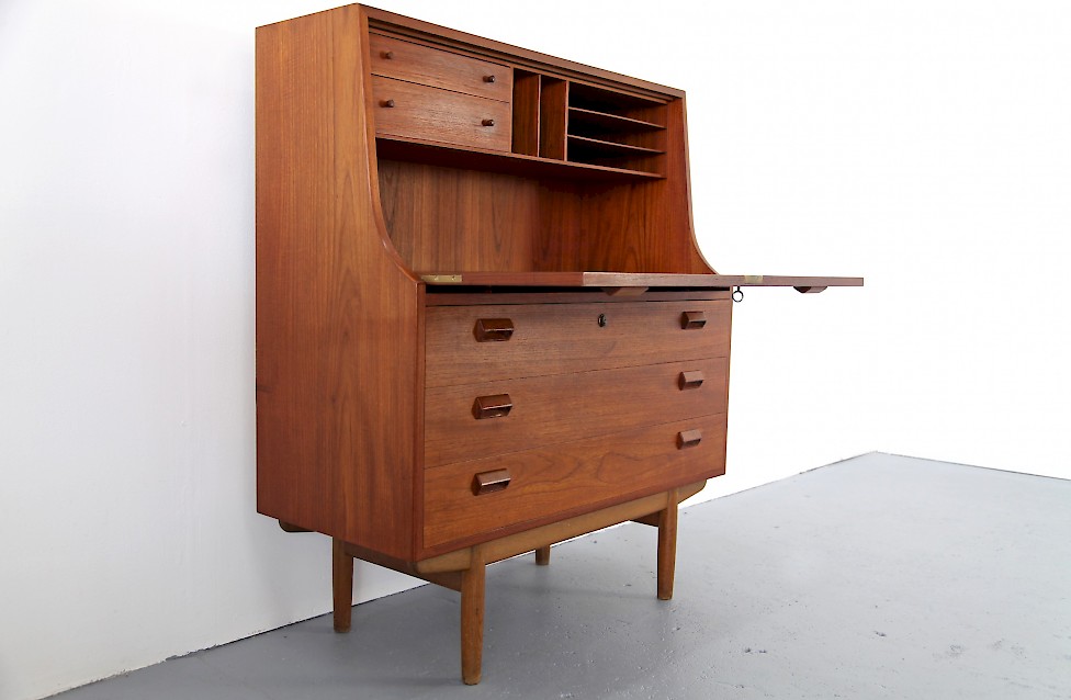 Danish Modern Teak Secretary by Børge Møgensen for Søborg Møbelfabrik - Made in Denmark_5