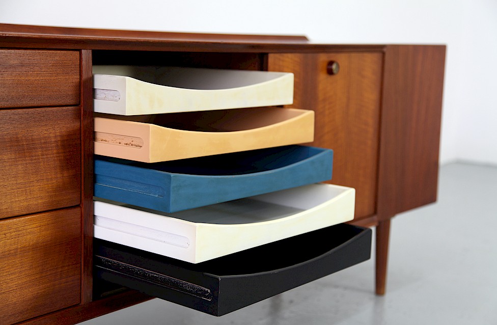 Danish Modern Teak Sideboard Model 211 with colored drawers by Arne Vodder for Sibast_ Denmark_6