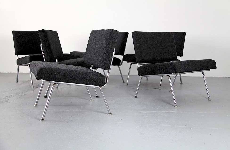 Seating Group with six Easy Chairs Model 31 by Florence Knoll for Knoll International - with Kvadrat Hallingdal_1