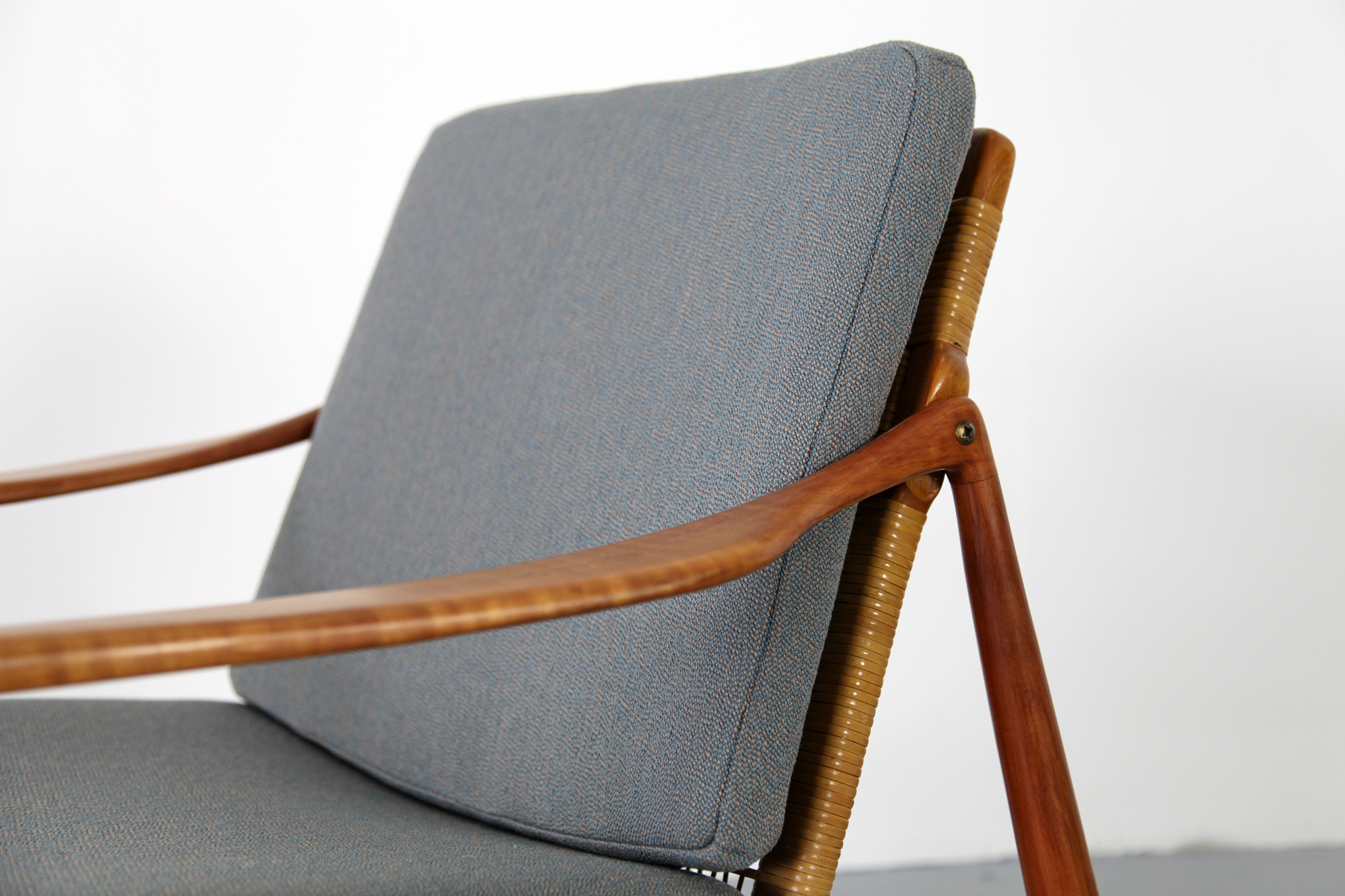 Mid Century Modern Cheery Wood Easy Chair Sessel by Hartmut Lohmeyer for Wilkhahn 1962 - Made in Germany_2