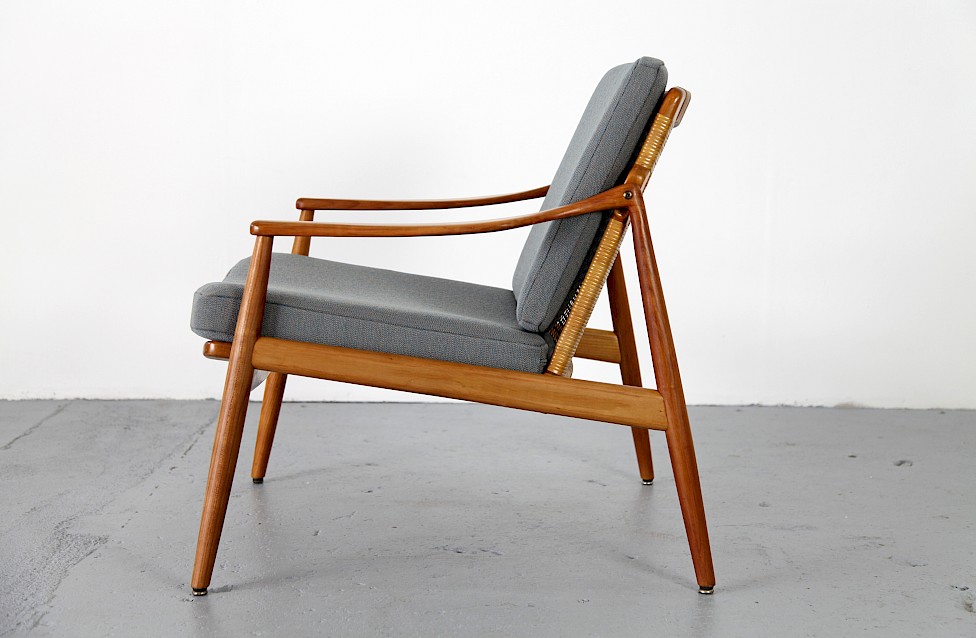 Mid Century Modern Cheery Wood Easy Chair Sessel by Hartmut Lohmeyer for Wilkhahn 1962 - Made in Germany_4