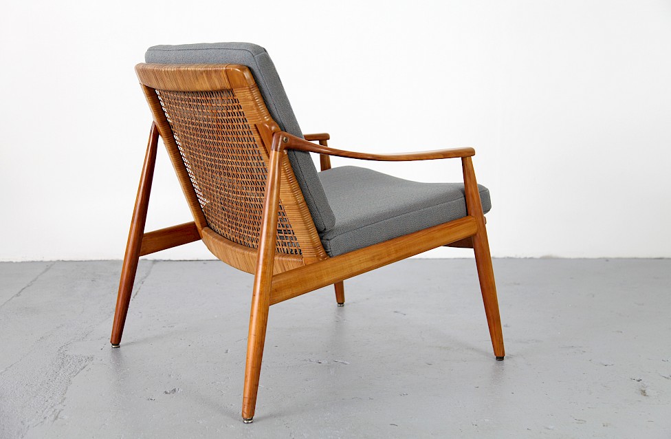 Mid Century Modern Cheery Wood Easy Chair Sessel by Hartmut Lohmeyer for Wilkhahn 1962 - Made in Germany_7
