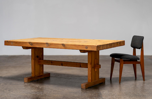 Brutalist Pine Dining Table