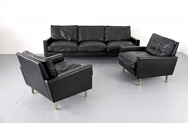 Mid Century Modern Real Leather Seating Group Model Loose Cushion by George Nelson for Herman Miller_Gallery
