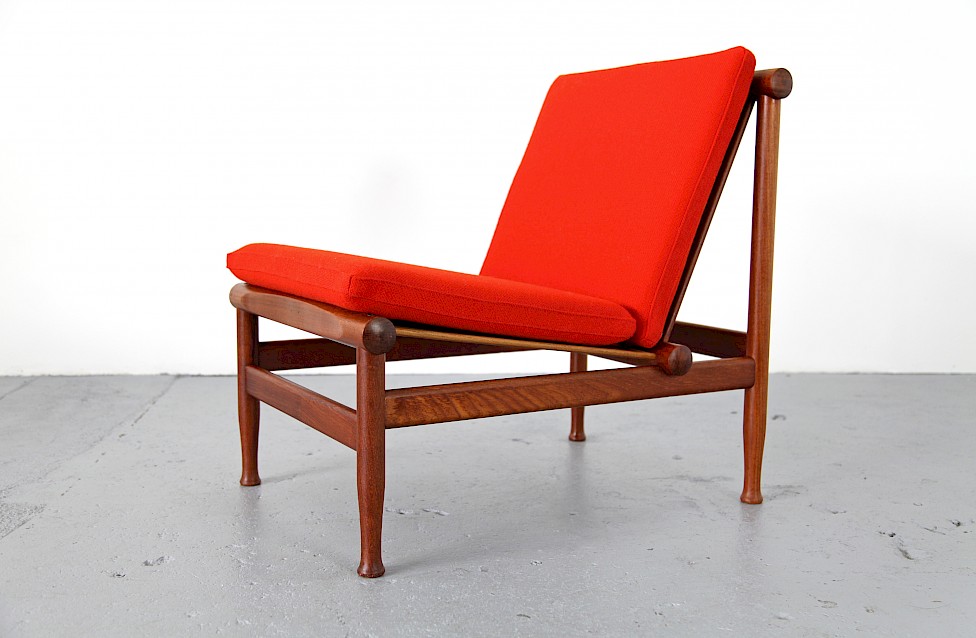 Danish Modern Teak Easy Chair Model 501 by Kai Lyngfeld Larsen for Søborg Møbelfabrik with Kvadrat Hallingdal - Made in Denmark_1