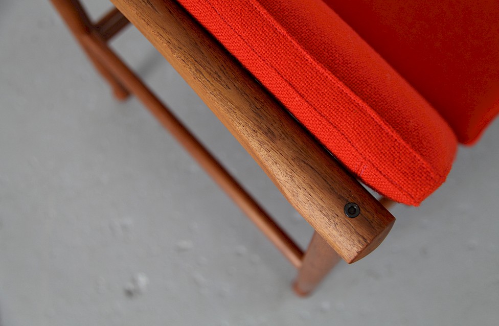 Danish Modern Teak Easy Chair Model 501 by Kai Lyngfeld Larsen for Søborg Møbelfabrik with Kvadrat Hallingdal - Made in Denmark_8