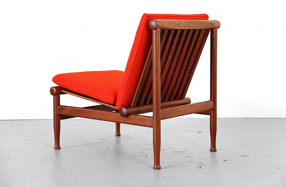Danish Modern Teak Easy Chair Model 501 by Kai Lyngfeld Larsen for Søborg Møbelfabrik with Kvadrat Hallingdal - Made in Denmark_2_1