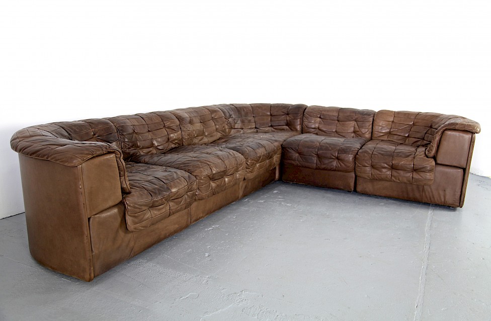 Modular Real Leather Seating Group Sofa DS-11 Brown by de Sede - Made in Switzerland_1
