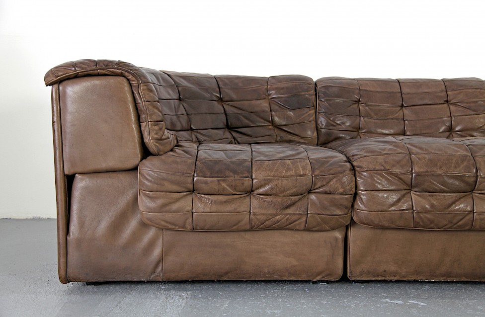 Modular Real Leather Seating Group Sofa DS-11 Brown by de Sede - Made in Switzerland_4