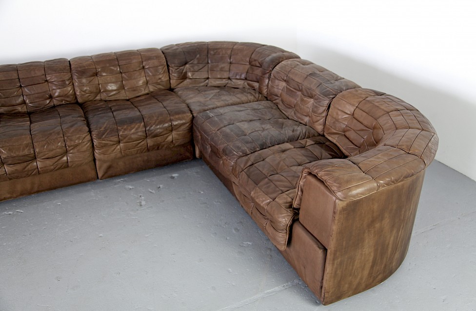 Modular Real Leather Seating Group Sofa DS-11 Brown by de Sede - Made in Switzerland_5