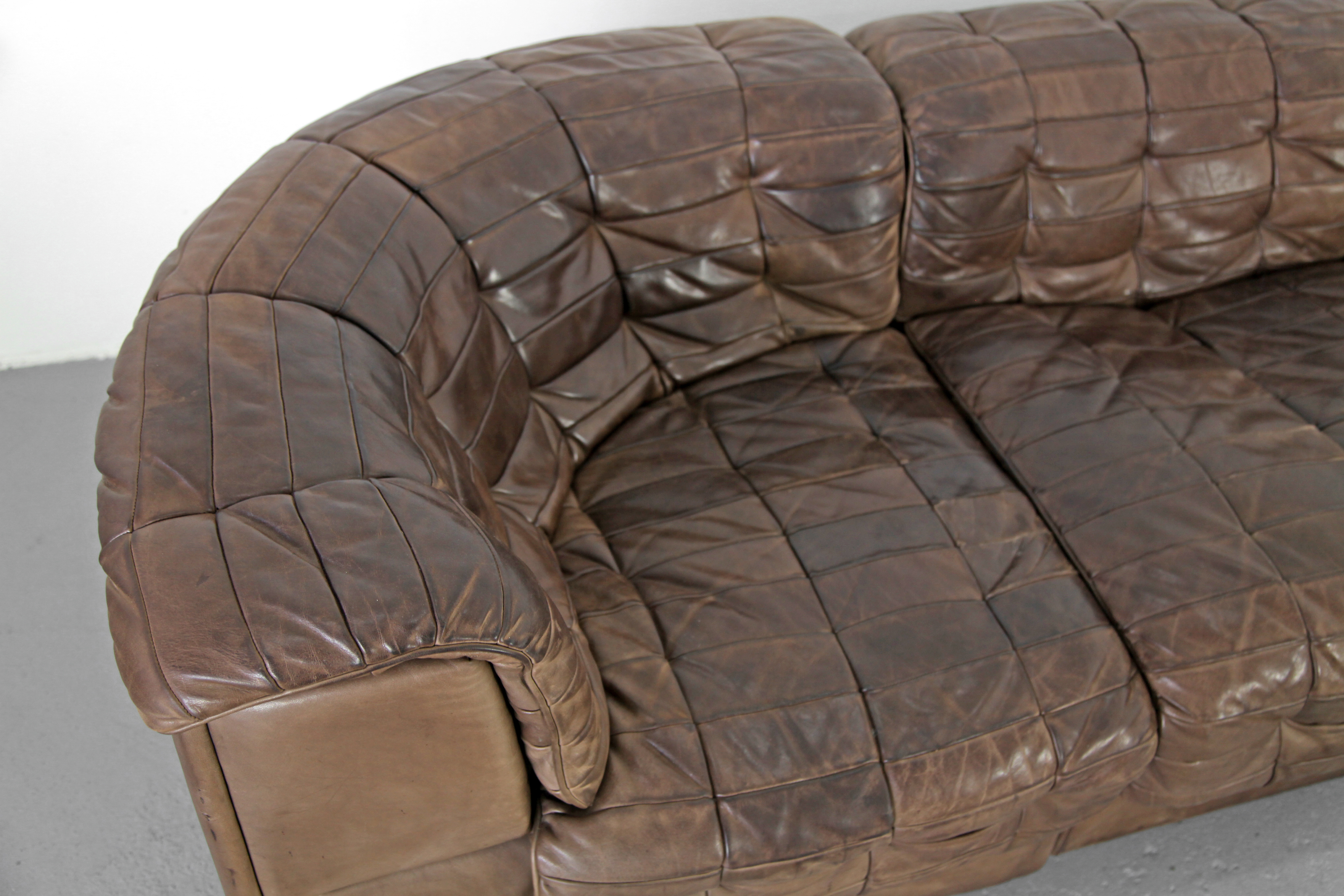 Modular Real Leather Seating Group Sofa DS-11 Brown by de Sede - Made in Switzerland_6