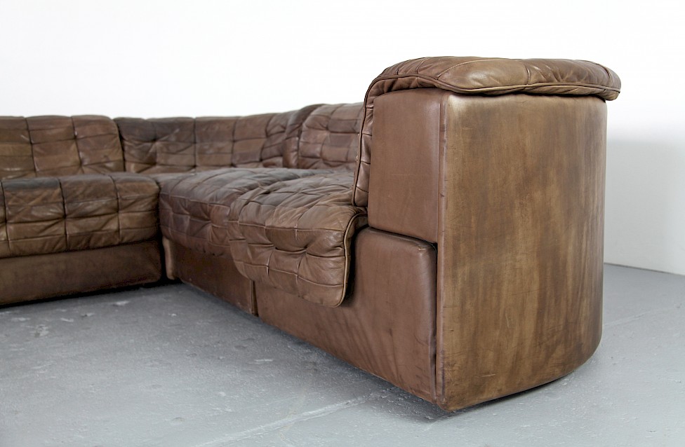 Modular Real Leather Seating Group Sofa DS-11 Brown by de Sede - Made in Switzerland_8