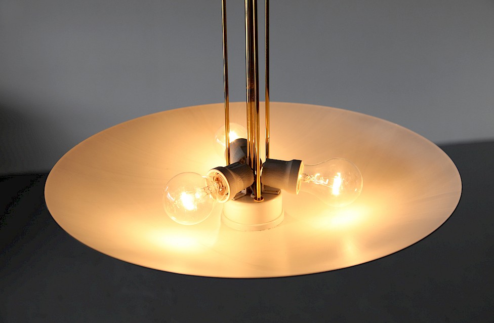 Mid Century Modern Brass Ceiling Lamp by J. T. Kalmar for Kalmar of Austria_10