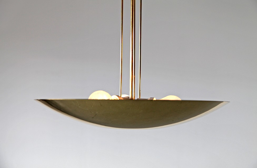 Mid century discount brass pendant light