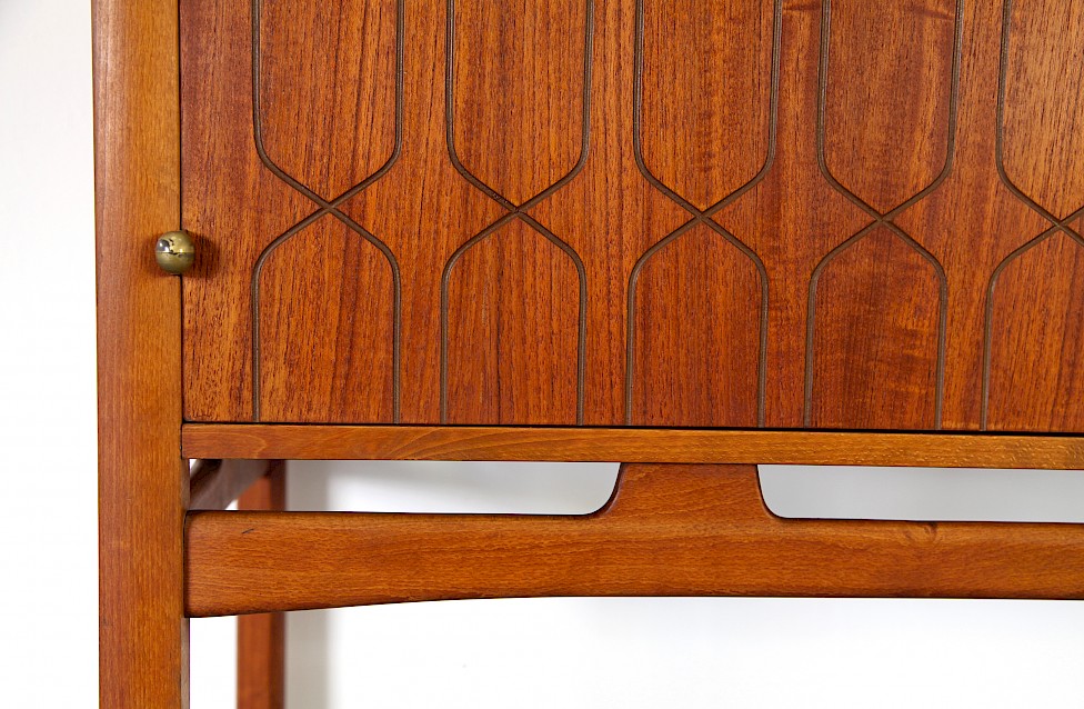 Teak Sideboard Highboard by David Rosén for NK Nordiska Kompaniet with Brass - Made in Denmark_5