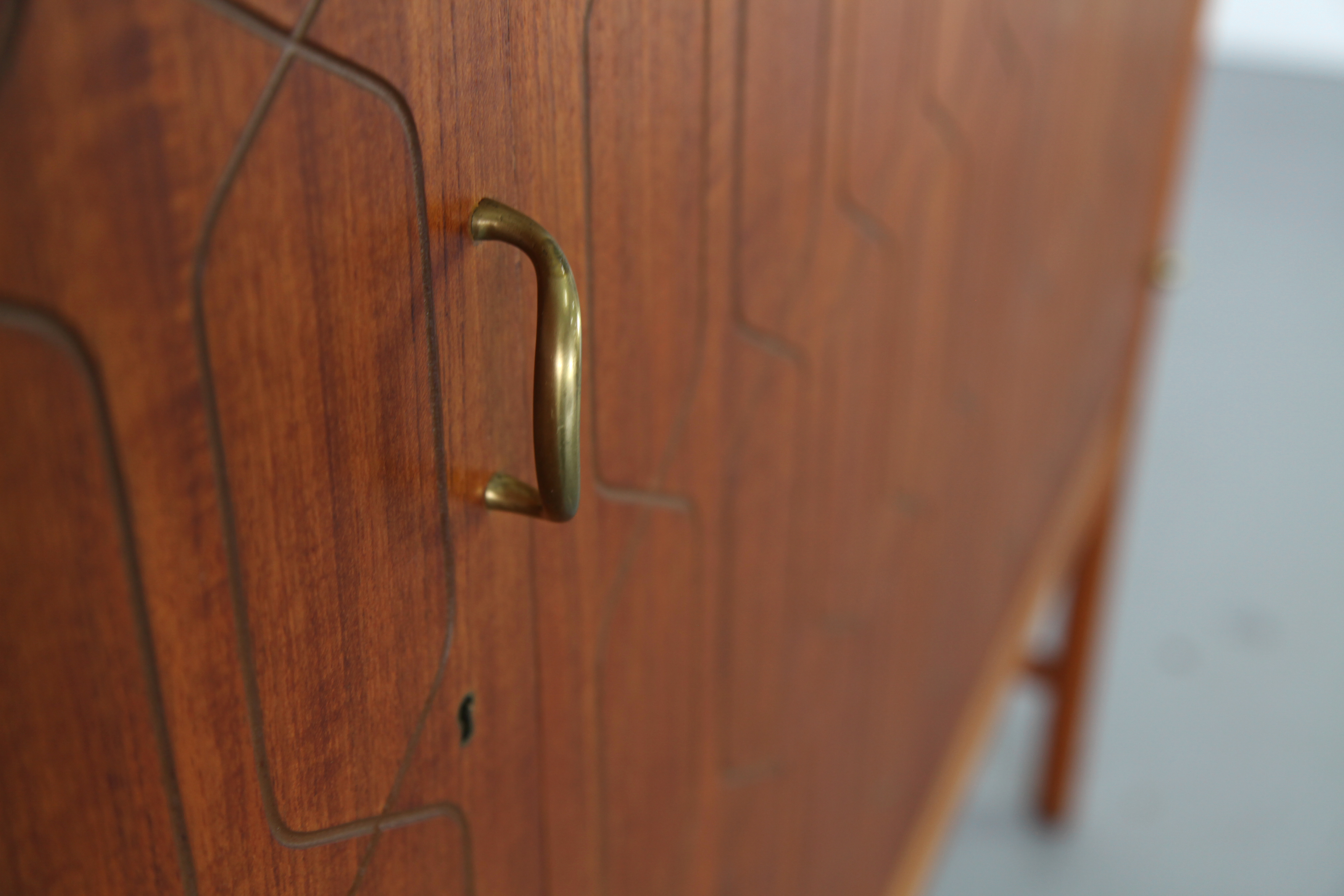 Teak Sideboard Highboard by David Rosén for NK Nordiska Kompaniet with Brass - Made in Denmark_7