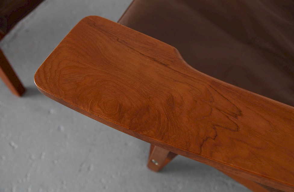 Teak and Leather Lounge Chair with Ottoman G-375 by Hans J Wegner for Getama Made in Denmark_7