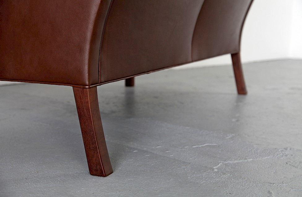 Teak and Leather Highback Two Seater modell 2192 by Børge Mogensen for Fredericia Stolefabrik - Made in Denmark_14