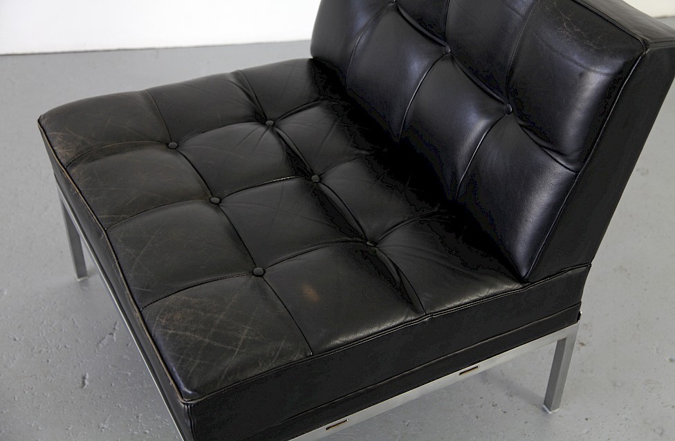 Mid Century Modern Real Leather Lounge Chair Model Constanze by Johannes Spalt for Wittman - Made in Germany_12