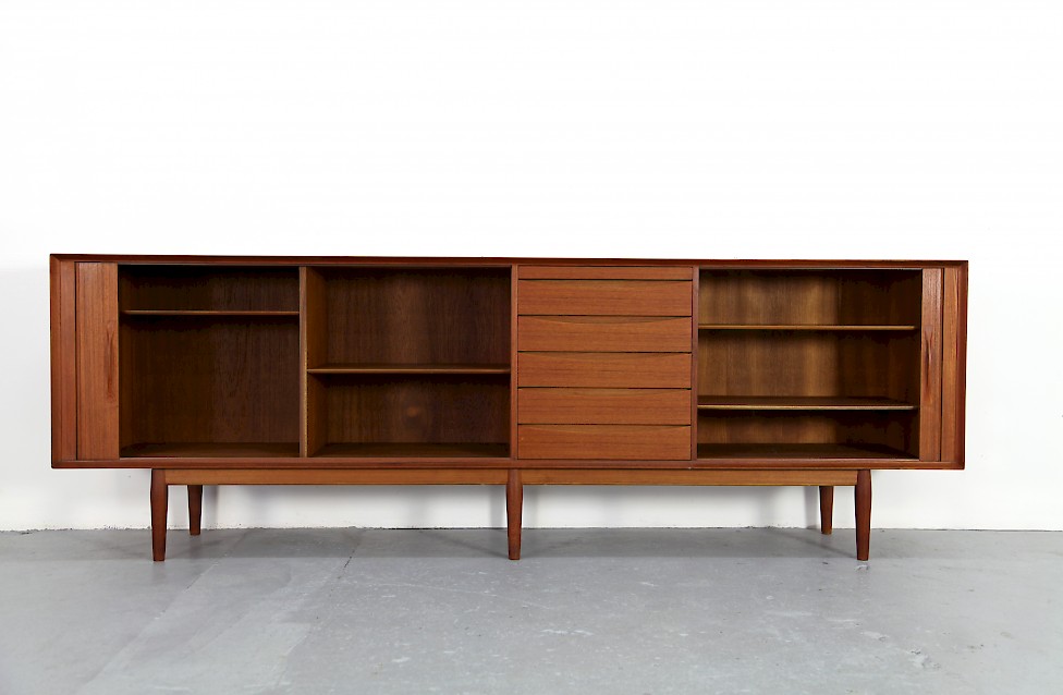 Danish Modern Teak Sideboard with rolling doors by Arne Vodder for Sibast Denmark_2