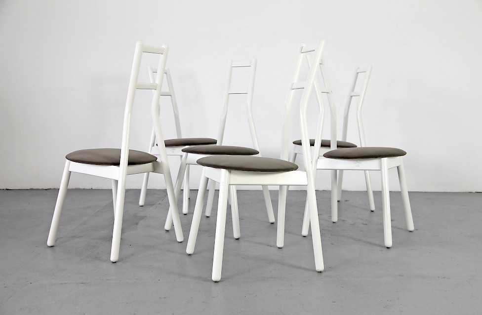 6 Dining Chairs Holz Wood Stuehle Model Faun by Vico Magistretti for Rosenthal - Made in Germany_6