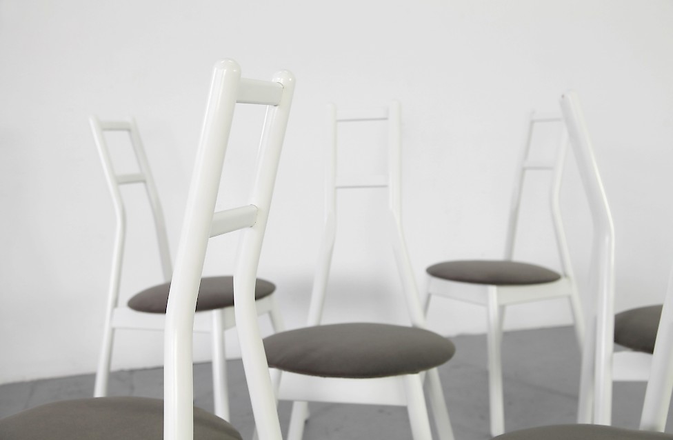 6 Dining Chairs Holz Wood Stuehle Model Faun by Vico Magistretti for Rosenthal - Made in Germany_1