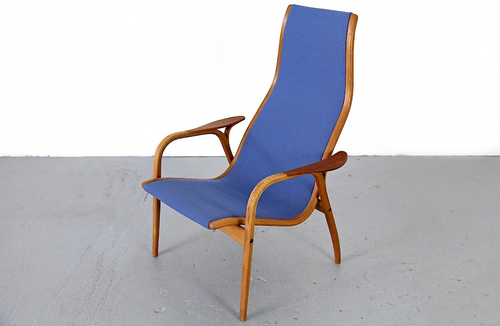 Scandinanian Modern Highback Lounge Chair Oak and Teak Lamino by Yngve Ektröm Sweden_10