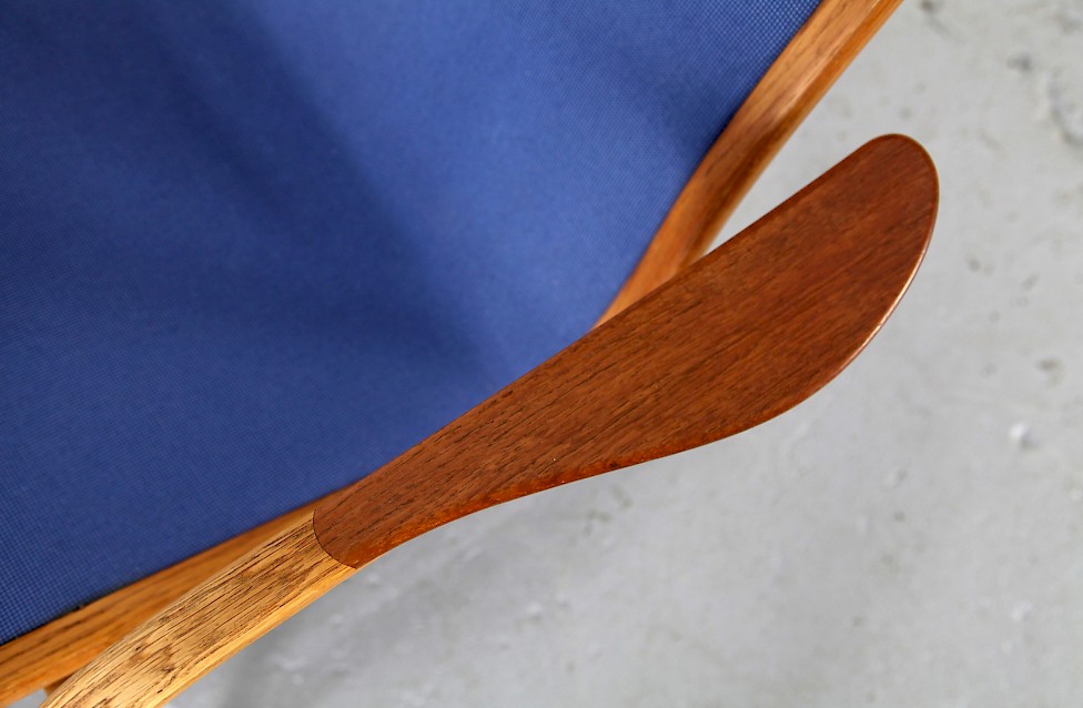 Scandinanian Modern Highback Lounge Chair Oak and Teak Lamino by Yngve Ektröm Sweden_11