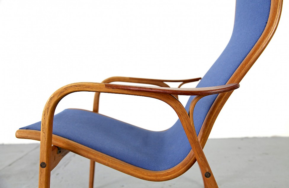 Scandinanian Modern Highback Lounge Chair Oak and Teak Lamino by Yngve Ektröm Sweden_8