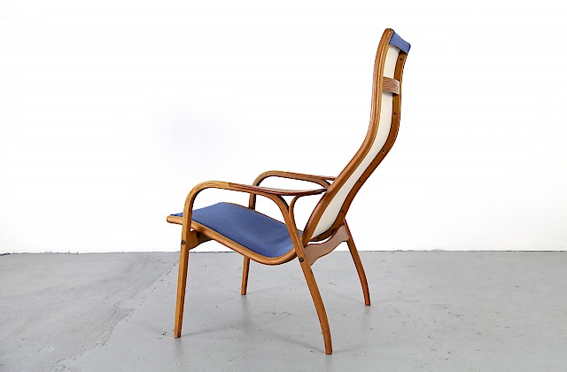 Scandinanian Modern Highback Lounge Chair Oak and Teak Lamino by Yngve Ektröm Sweden_1