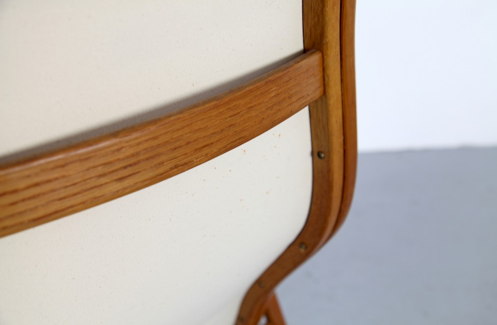 Scandinanian Modern Highback Lounge Chair Oak and Teak Lamino by Yngve Ektröm Sweden_5