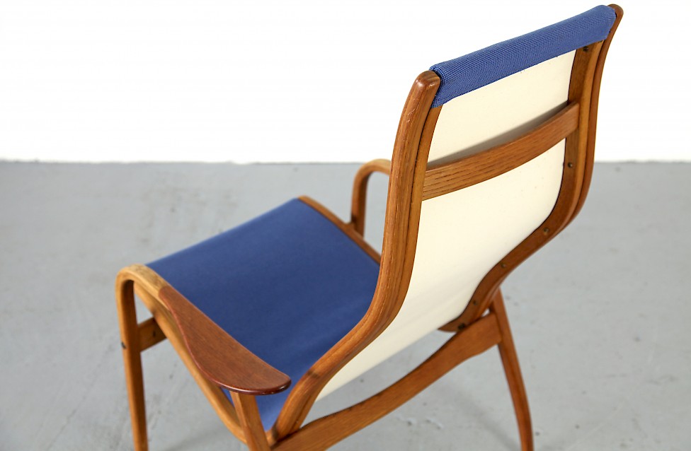 Scandinanian Modern Highback Lounge Chair Oak and Teak Lamino by Yngve Ektröm Sweden_4