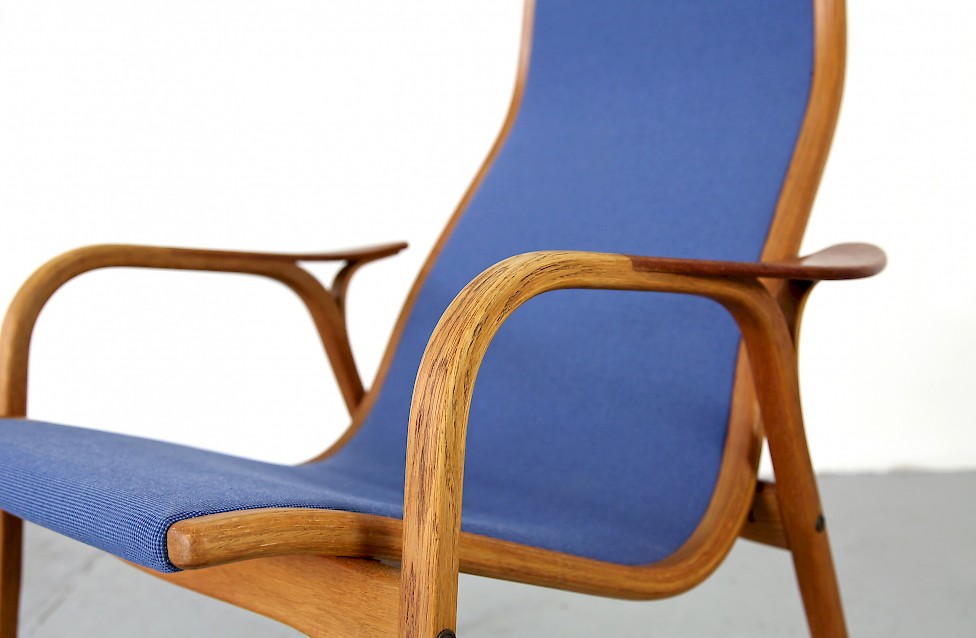 Scandinanian Modern Highback Lounge Chair Oak and Teak Lamino by Yngve Ektröm Sweden_9