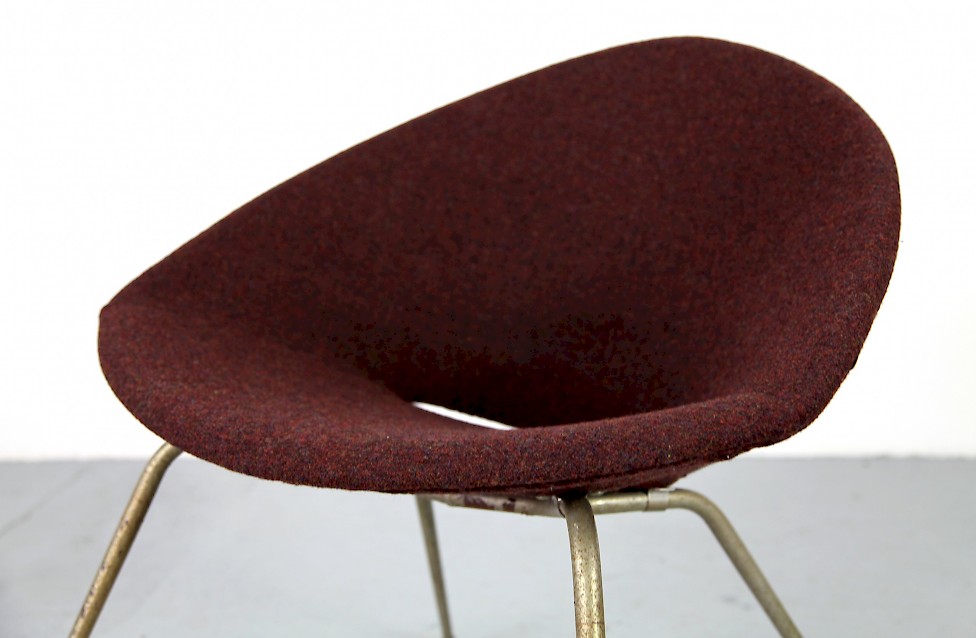 Danish Modern Easy Chair with Metal Legs